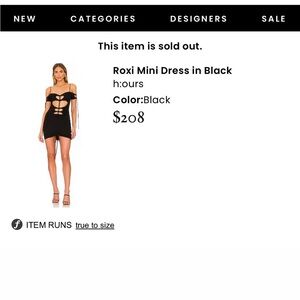 H:ours “Roxi” Mini Dress in Black